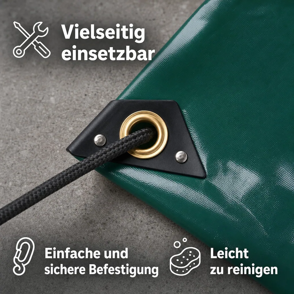 PVC Plane grün, 650 g/m², 1,5 x 20m (30m²), wasserdicht, reißfest