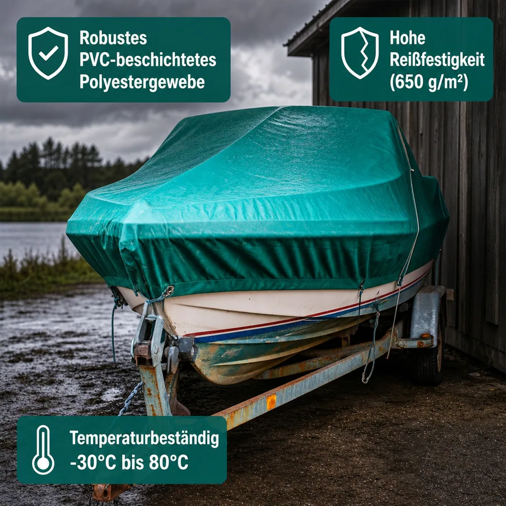Abdeckplane, 4x8m, 32m², grün, 650 g/m², PVC Plane