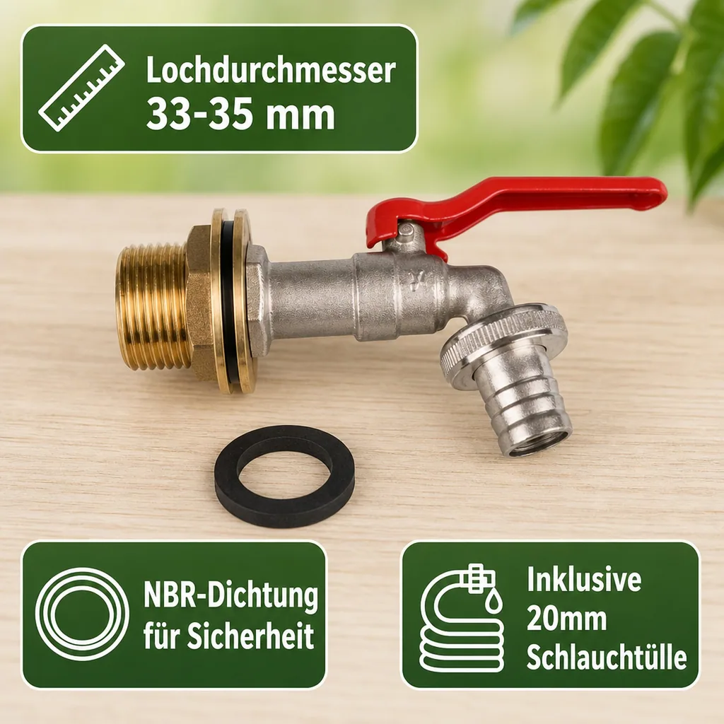 Tankdurchführungs Set mit 3/4" Auslaufhahn