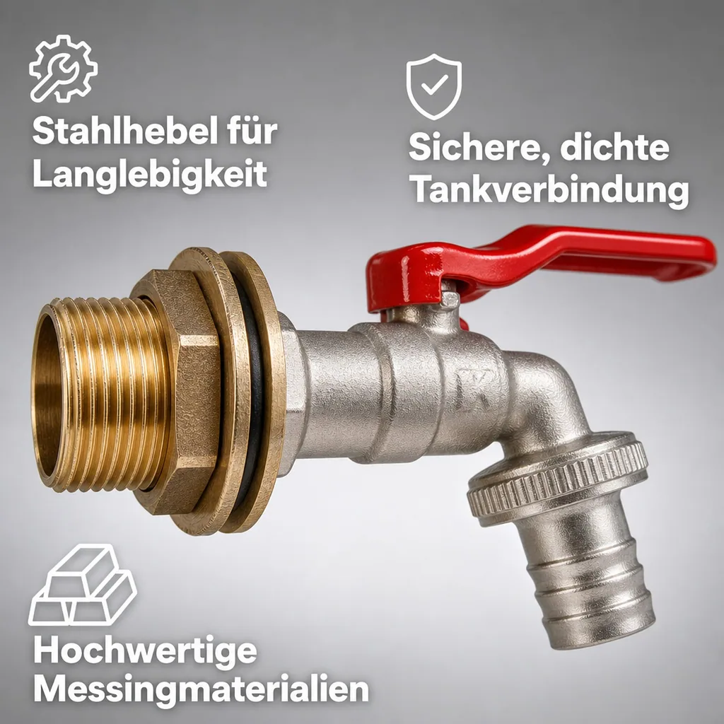 Tankdurchführungs Set mit 3/4" Auslaufhahn