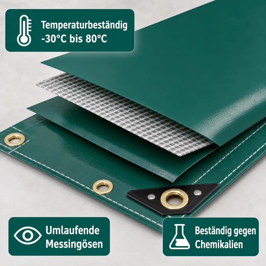 PVC Plane grün 650g, 2,5 x 4,5m (11,25m²), Abdeckplane, wasserdicht