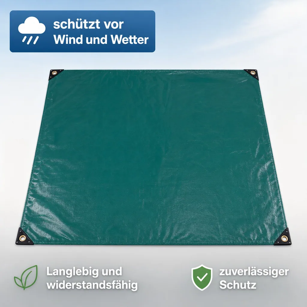 PVC Plane, 650g/m², (28m²), Abdeckplane 4x7m, grün, wasserdicht