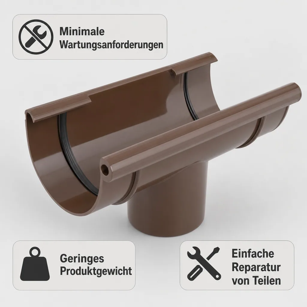 Regenrinne braun Set, 6m Komplettset System 75