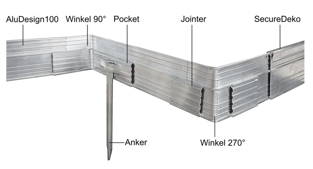 Green Universe Rasenkanten 10-14 cm, Breite: 14 cm; Menge: 5 Stück; Länge-GS: 1 m