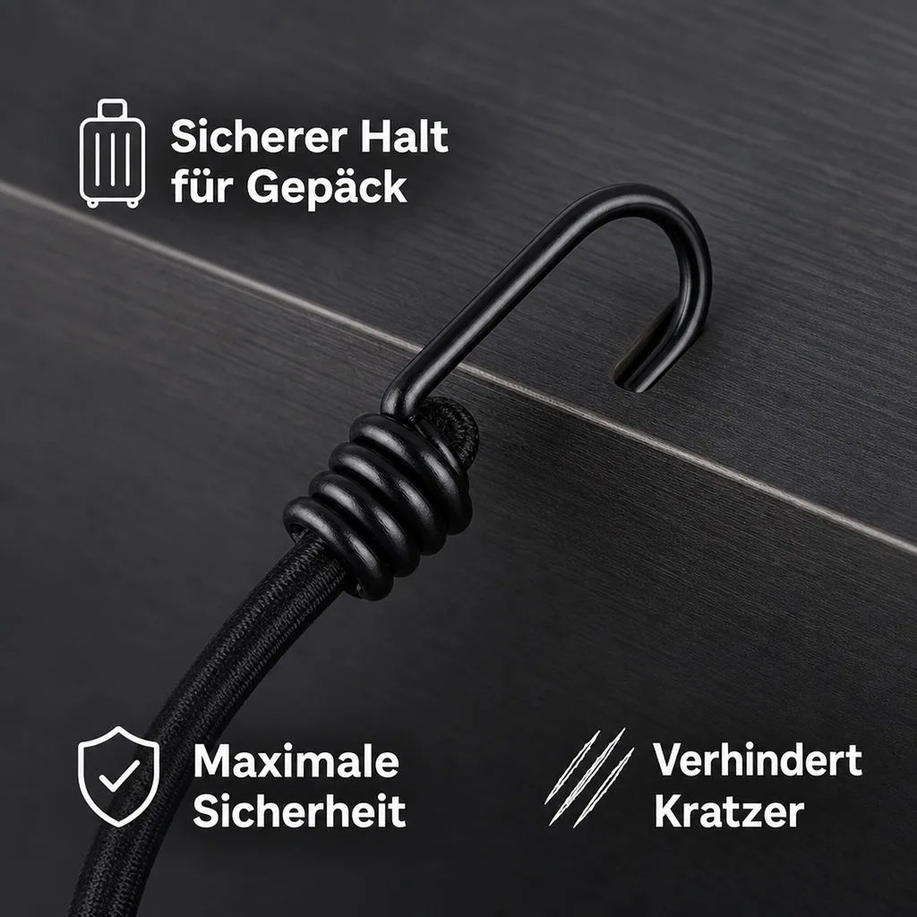 Expanderseil 8mm mit Haken, Gepäckspanner 60cm