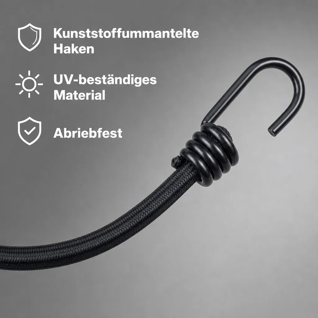 Expanderseil mit Haken, 8 mm x 40 cm, Gepäckspanner