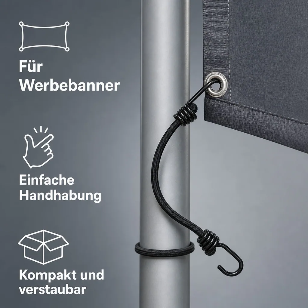 Expanderseil mit Haken, 8 mm x 40 cm, Gepäckspanner