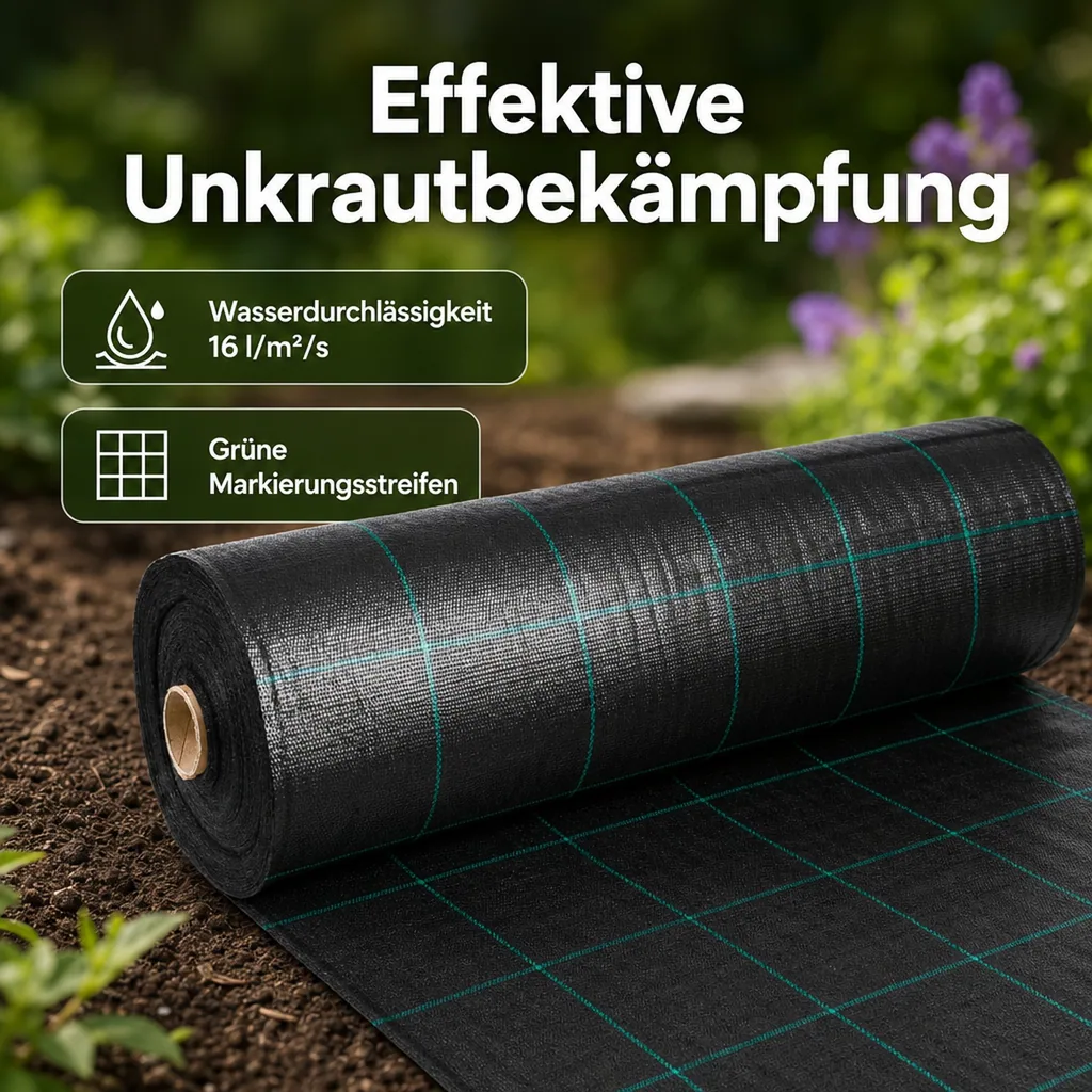Bodengewebe 2x60m, Unkrautvlies, Abdeckvlies, Gartenvlies
