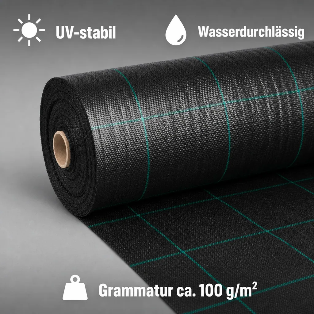 Bodengewebe 2x60m, Unkrautvlies, Abdeckvlies, Gartenvlies