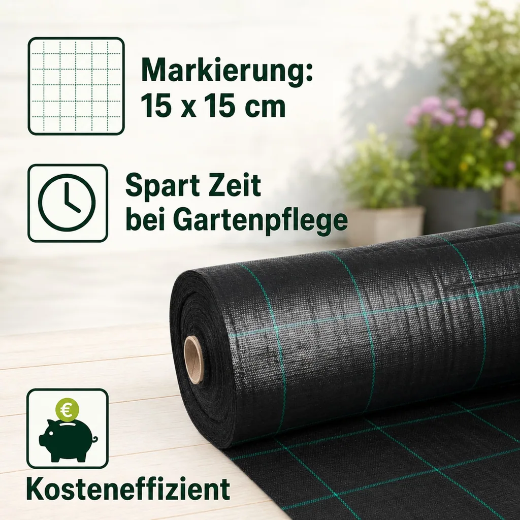 Bodengewebe 1,5x90m, 100g/m², Abdeckvlies, Unkrautvlies, Gartenvlies