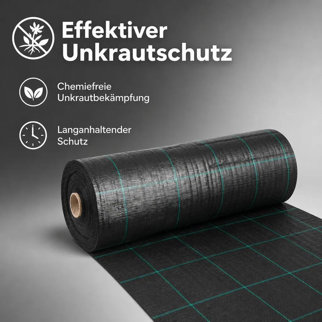 Unkrautvlies Bodengewebe 1,5x40m, 100g/m², Gartenvlies, Abdeckvlies