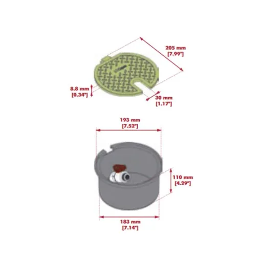 Ventilschacht, rund, 110mm Höhe, mit 3/4" Ventil, Gartenbewässerungsschacht