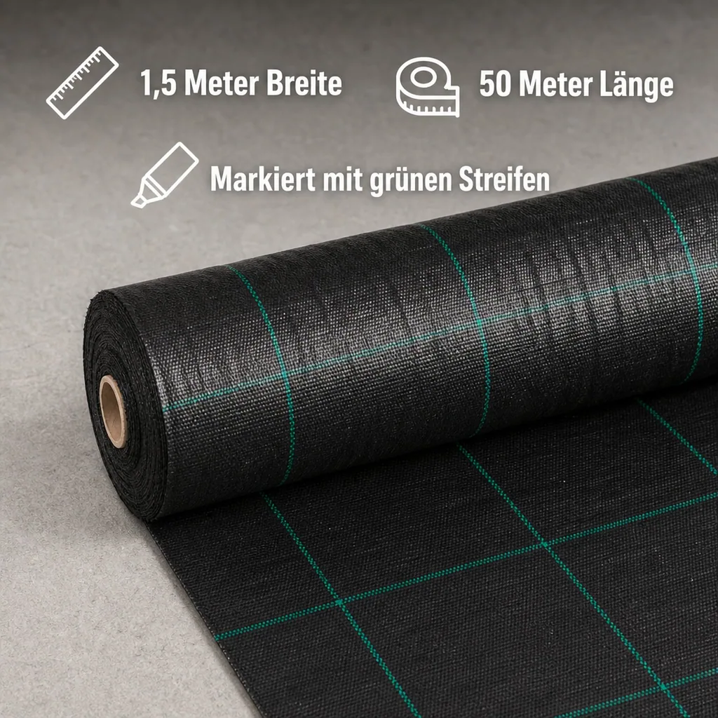 Bodengewebe, Unkrautvlies 1,5x50m, 100g/m², Abdeckvlies