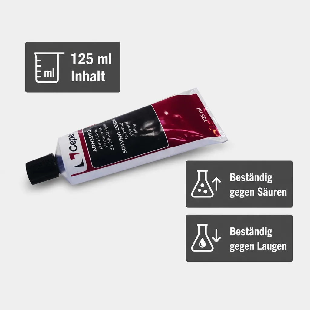 PVC Kleber, PVC-U Kleber 125ml, Rohrverklebung