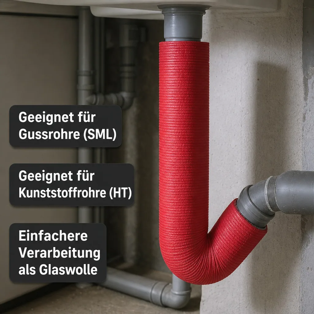 Rohrisolierung 10m, Climaflex Stabil, Abflussrohr, Isolierschlauch, 70mm x 4mm Dämmung