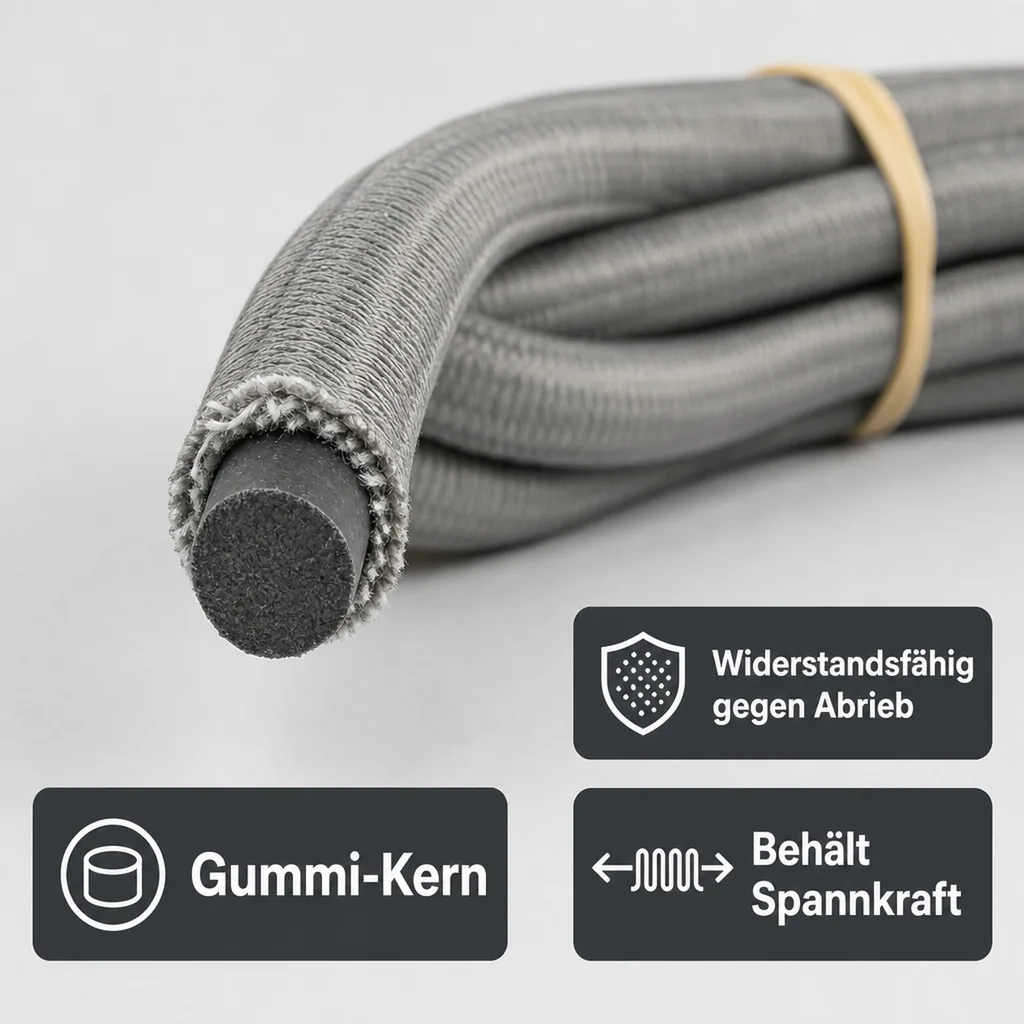 Expanderseil 8mm, grau, 20m, Gummiseil, elastisches Seil, UV-beständig