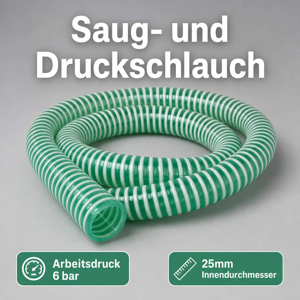 1" Saug- + Druckschlauch 25mm Innendurchmesser - 1m