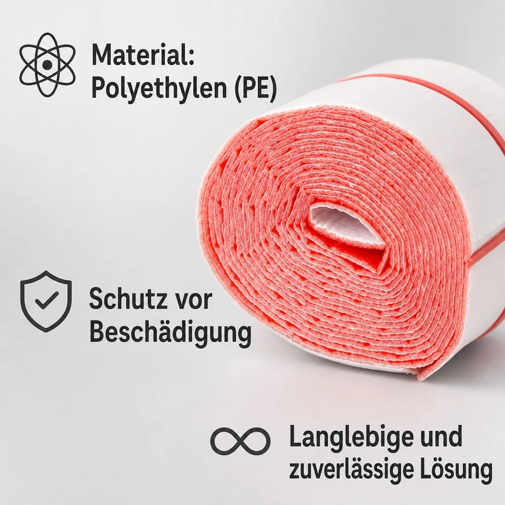 Selbstklebeband 70mm, Rot, 3.6m, Isolierband, PE-Schutzfolie