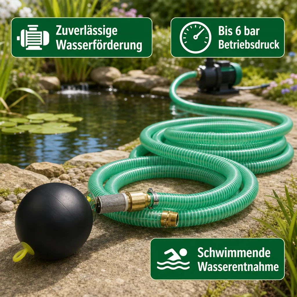 Saug Druckschlauch 1 Zoll Set, 20m, mit schwimmender Entnahme