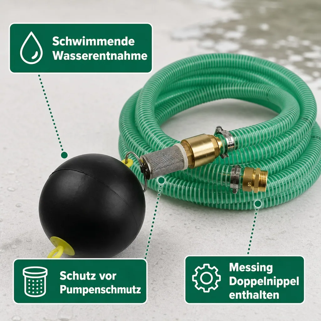 Saug Druckschlauch 1 Zoll Set, 20m, mit schwimmender Entnahme