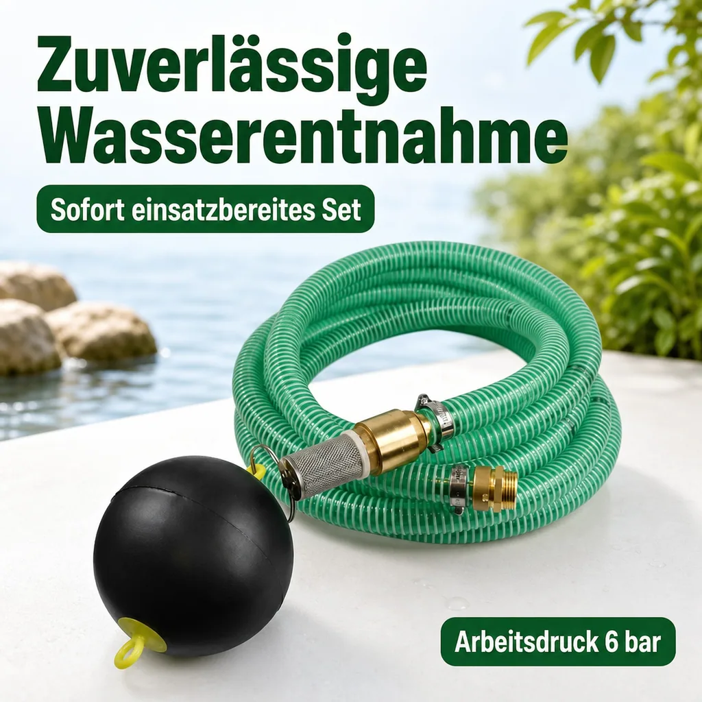 Druckschlauch 1 Zoll Set, Saug Druckschlauch 25m mit Entnahme