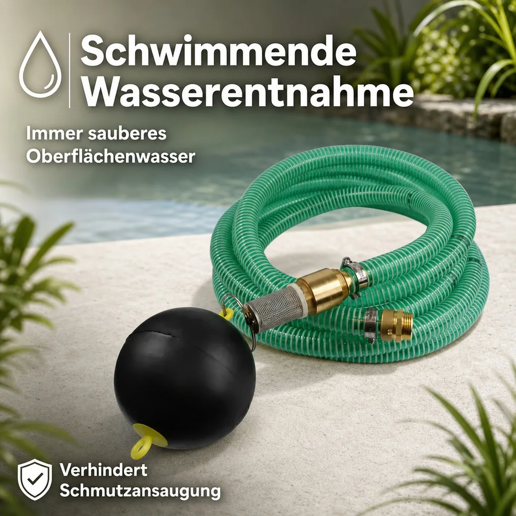 Schwimmende Entnahme Set, Saug Druckschlauch 1 Zoll, 2m mit Zubehör
