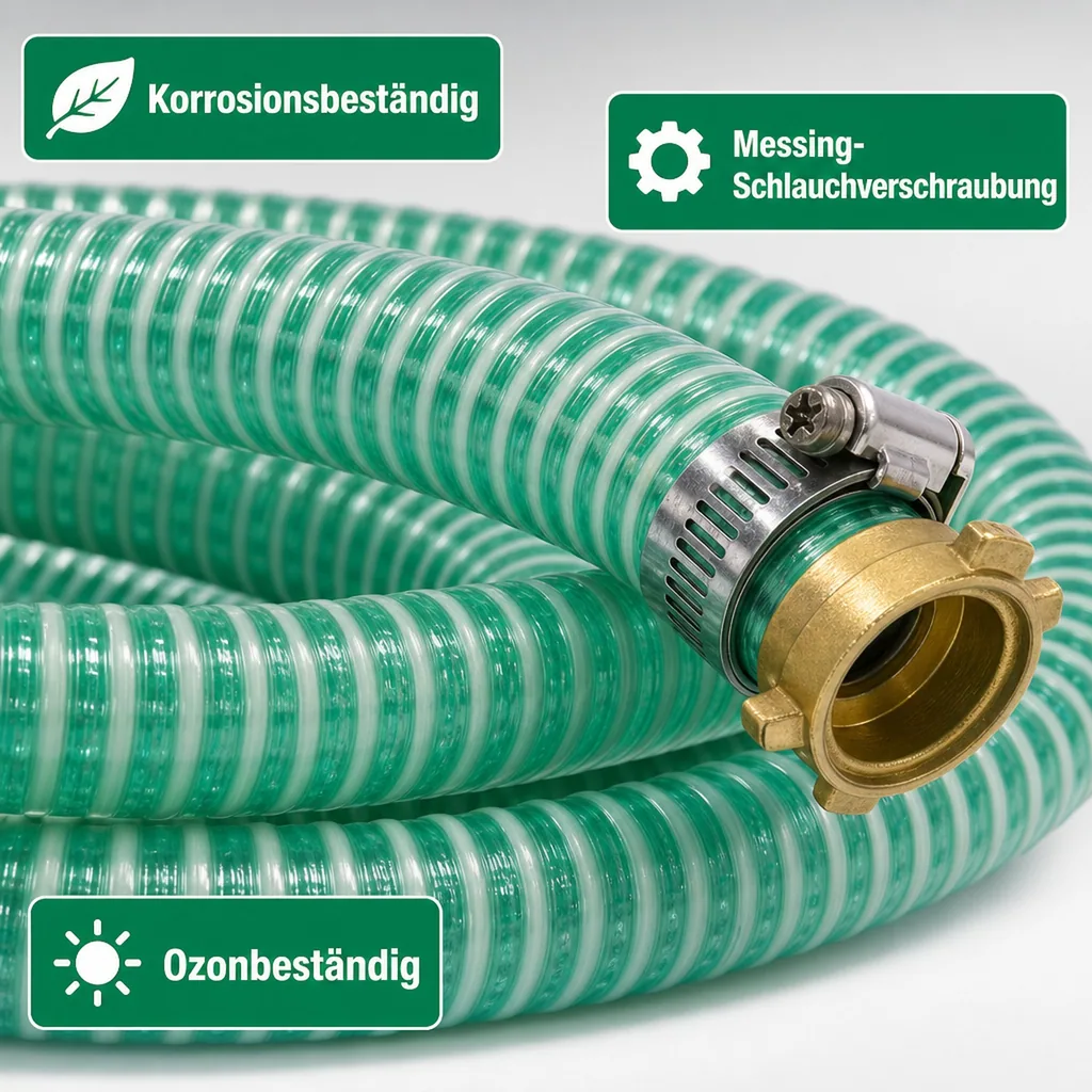 Druckschlauch 1 Zoll, Saug Druckschlauch, 20m, mit Schlauchverschraubung