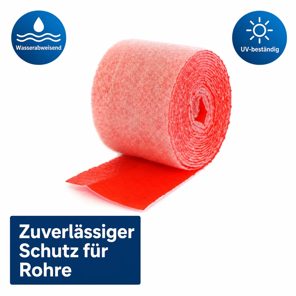 Kabelwickelband, 70mm, rot, PE-Schutzfolie, hitzebeständig