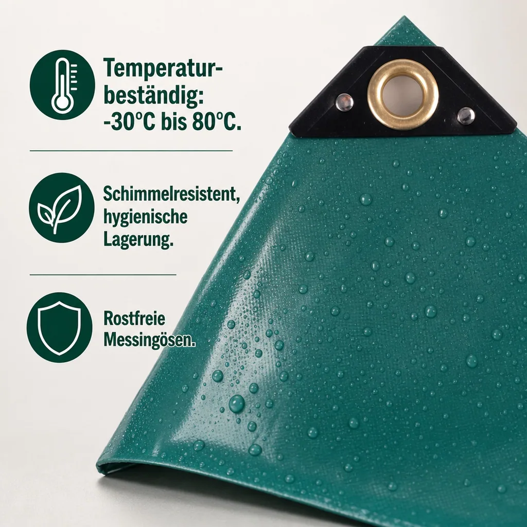 Abdeckplane, Gewebeplane, grüne PVC Plane 10x12m, 650g/m², wasserdicht