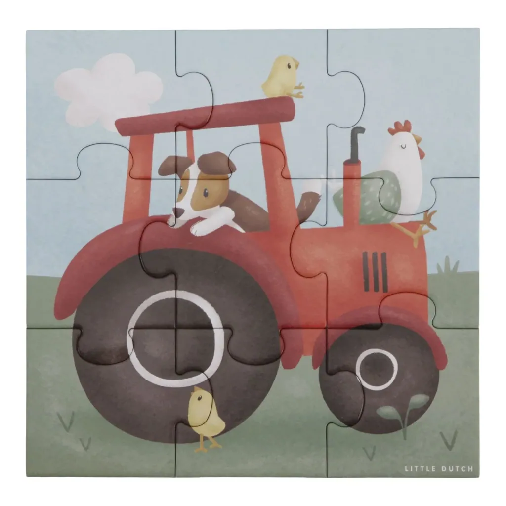 Little Dutch Puzzle-Set Little Farm - 4-teiliges Lernspielzeug mit verschiedenen Schwierigkeitsgraden für Kinder ab 2 Jahren