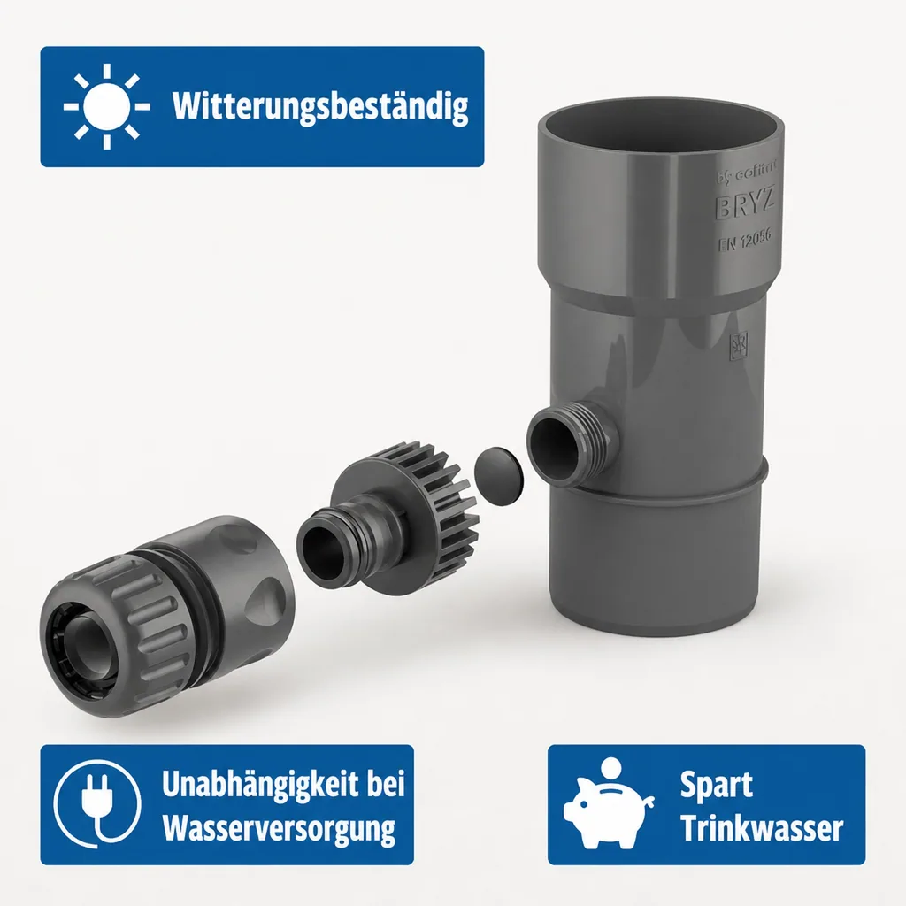Regensammler 110mm, Regenwasser Fallrohr, Graphit
