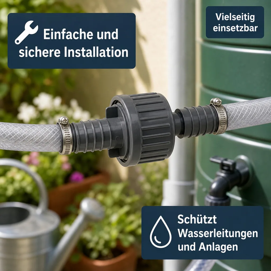 Rückschlagventil 21mm, PVC-U, Kunststoff, für Schlauch