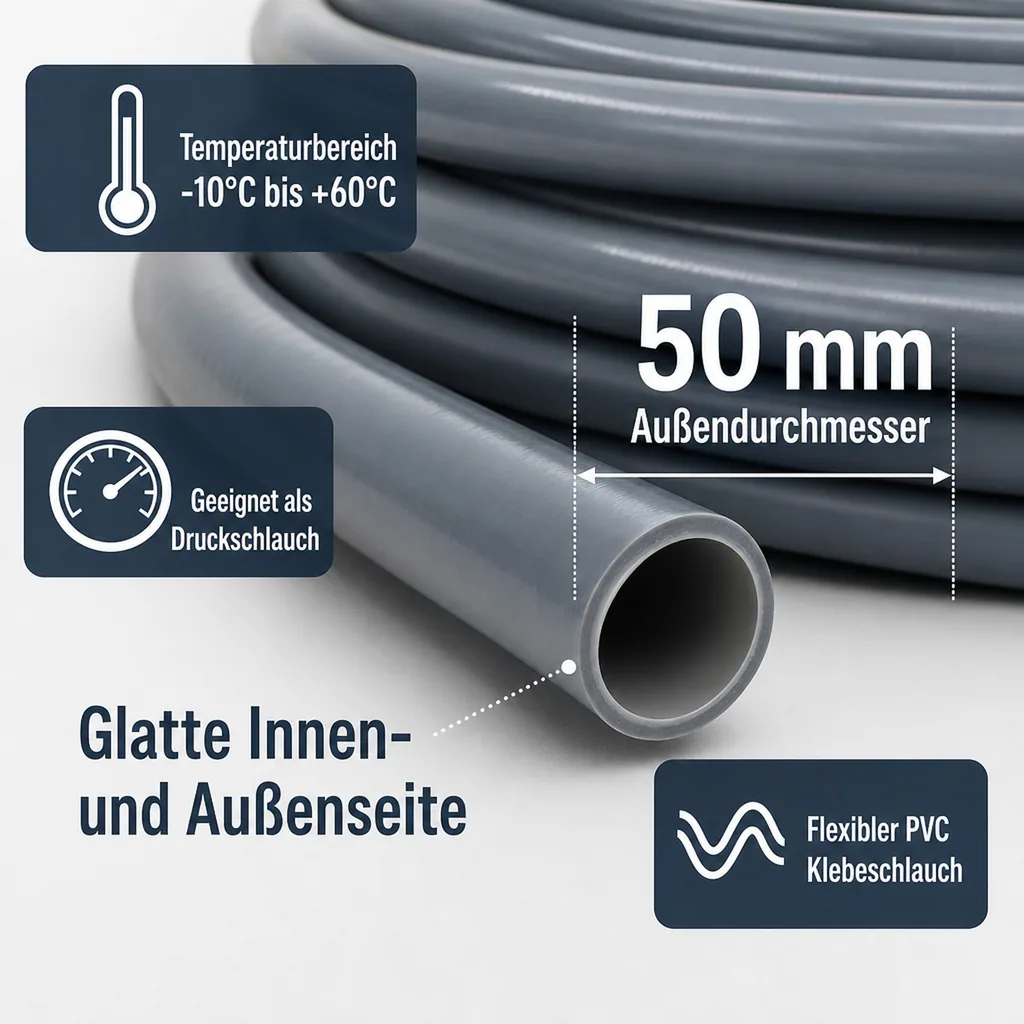 PVC Klebe- Flexschlauch 50 mm Aussendurchmesser