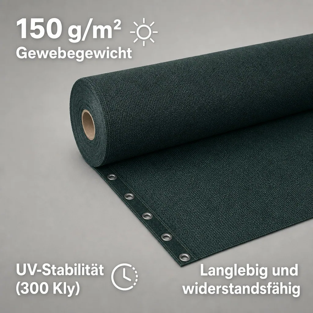 Sichtschutznetz, Windschutznetz, 1,8m x 7m, HDPE, Zaunblende