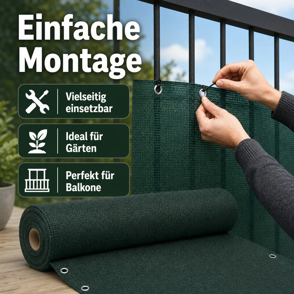 Sichtschutznetz, Windschutznetz, Zaunblende, 150g/m², HDPE Gewebe