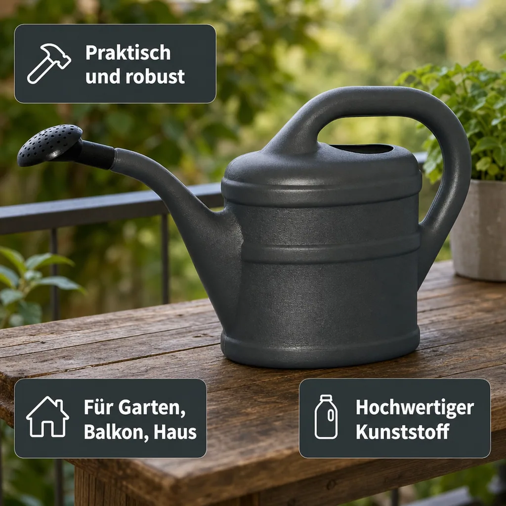 Gießkanne, 2l, Anthrazit, Kunststoff, Blumengießkanne