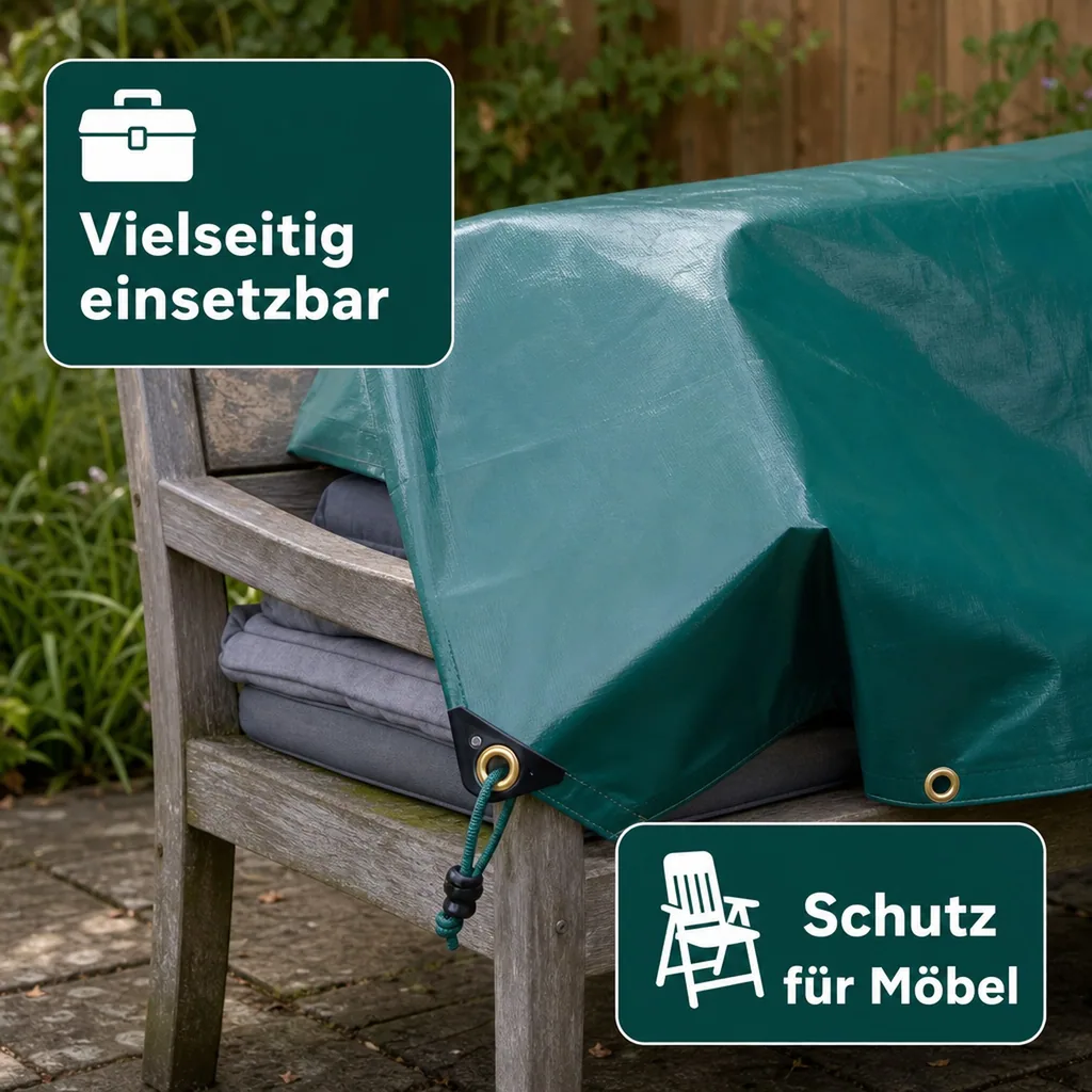 PVC Plane, Abdeckplane 650g/m², grün, wasserdicht, reißfest, 4x5m (20m²)