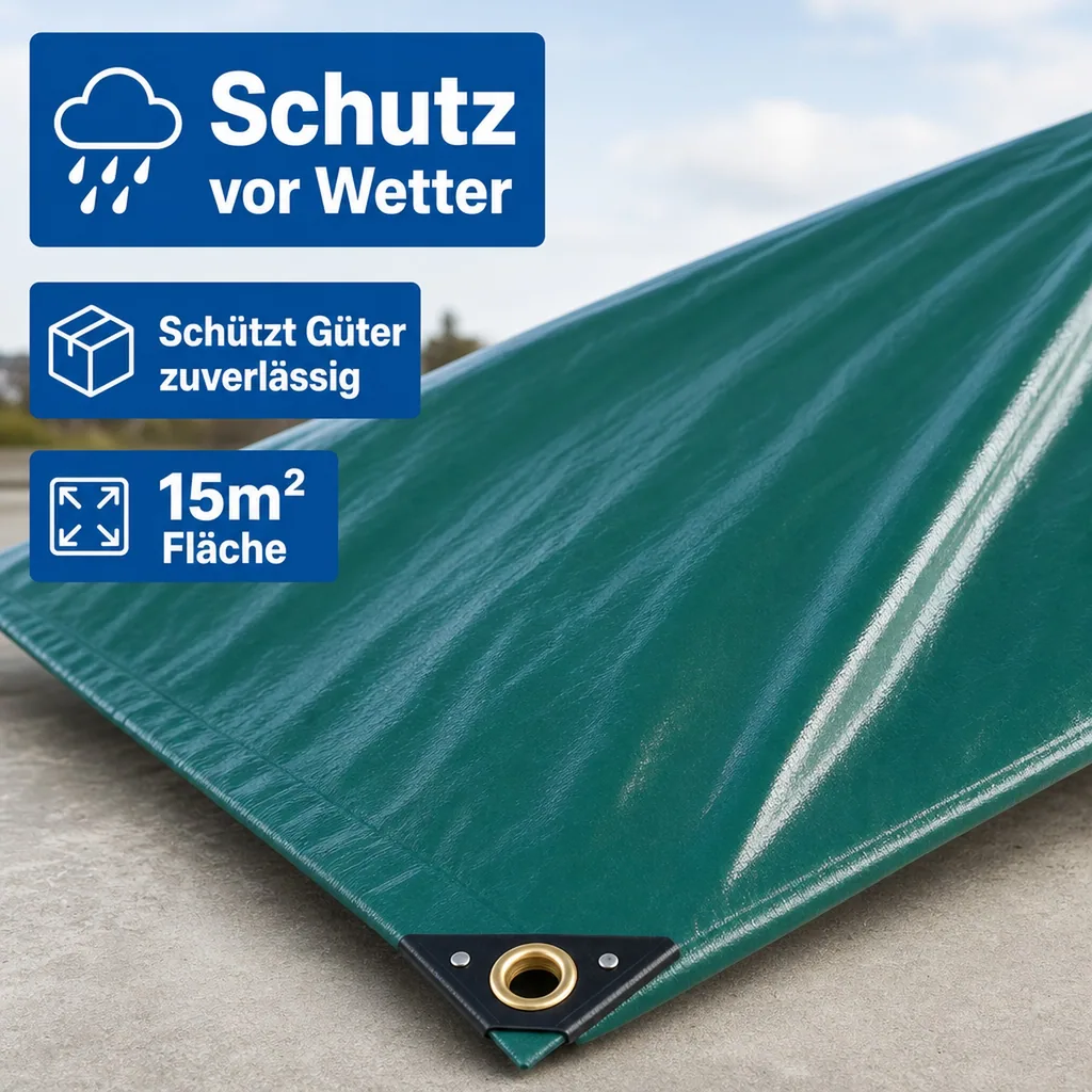 PVC Plane grün 650g, 1,5 x 10m (15m²), wasserdicht, reißfest