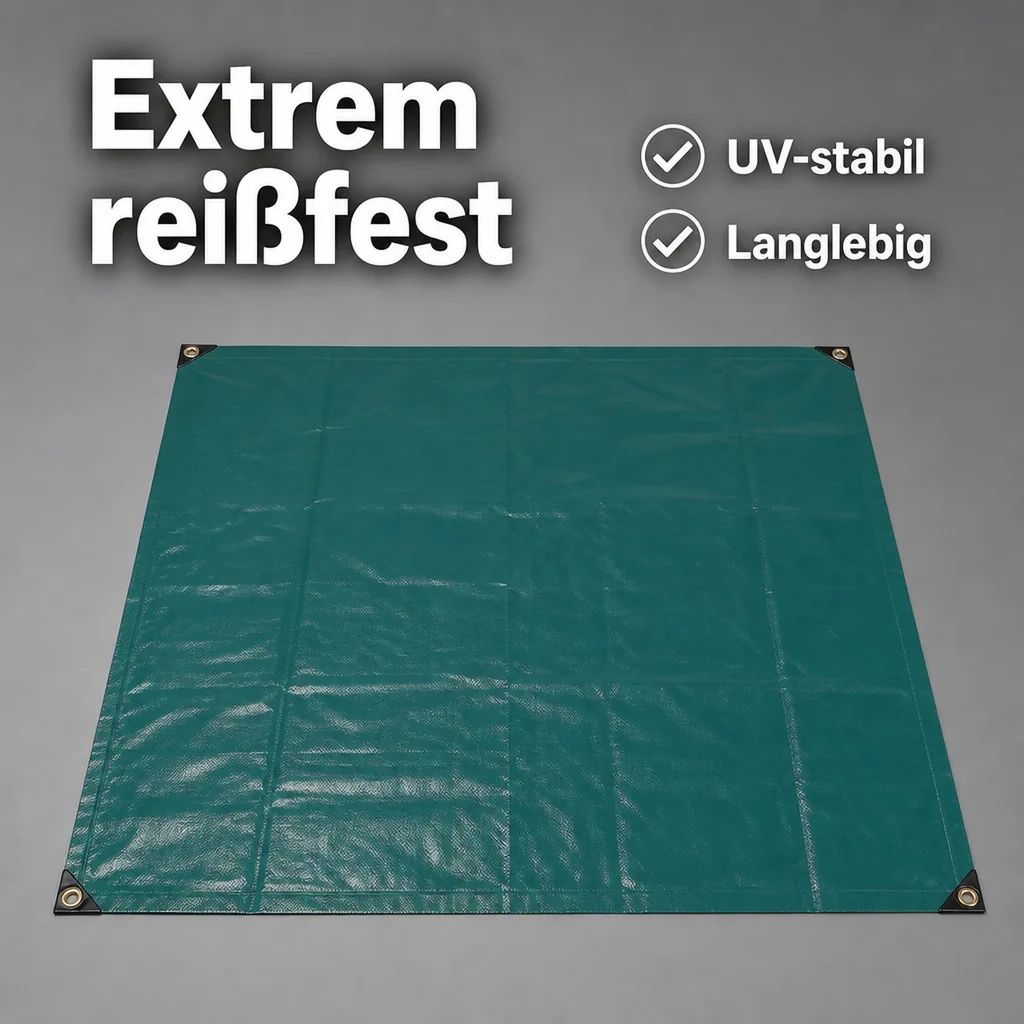 PVC Plane 650g/m², wasserdicht, reißfest, Abdeckplane grün 3x6m (18m²)