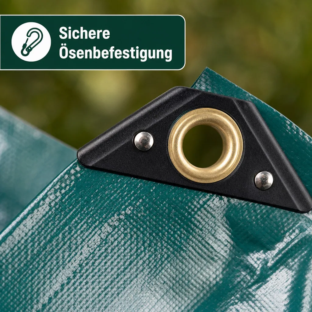 PVC Plane, Abdeckplane 650g, wasserdicht, 3x5m (15m²), grün