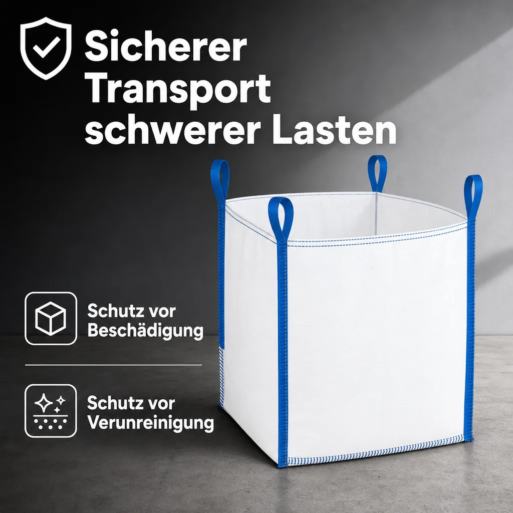 Big Bag 5er Set, 90x90x90 cm, 1000kg Tragkraft, offen