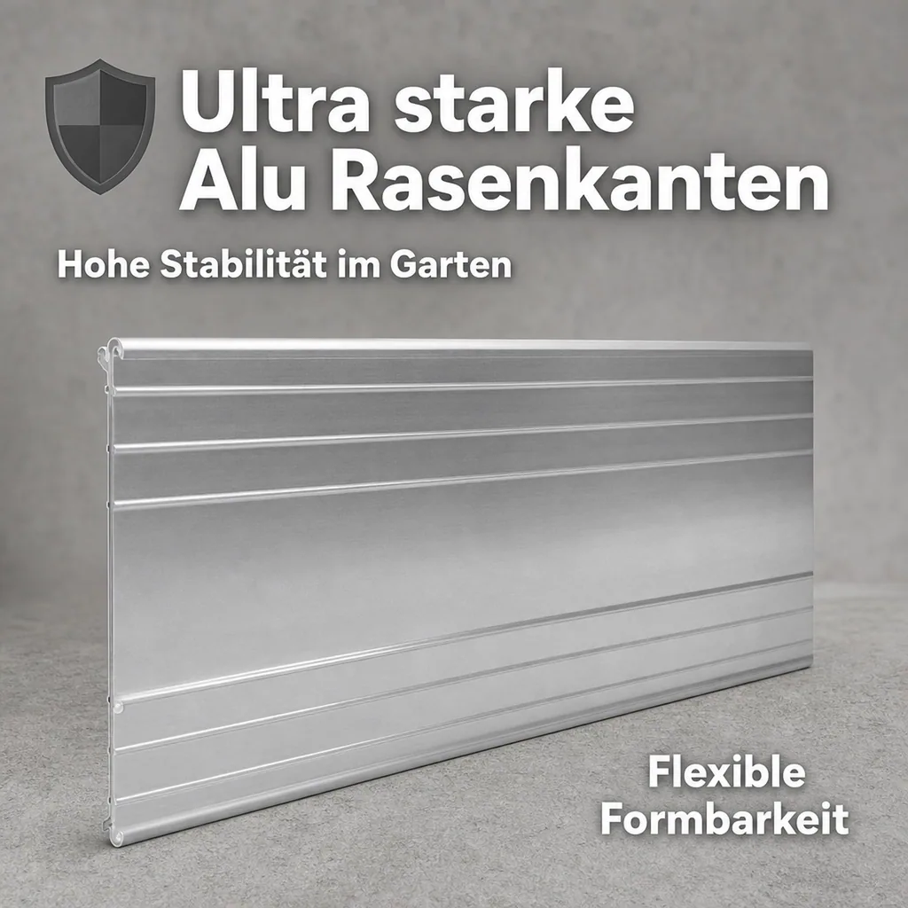 Ultra Starke Alu Rasenkanten 10-14-24 cm, Breite: 14 cm; Menge: 10 Stück; Länge-GS: 1 m