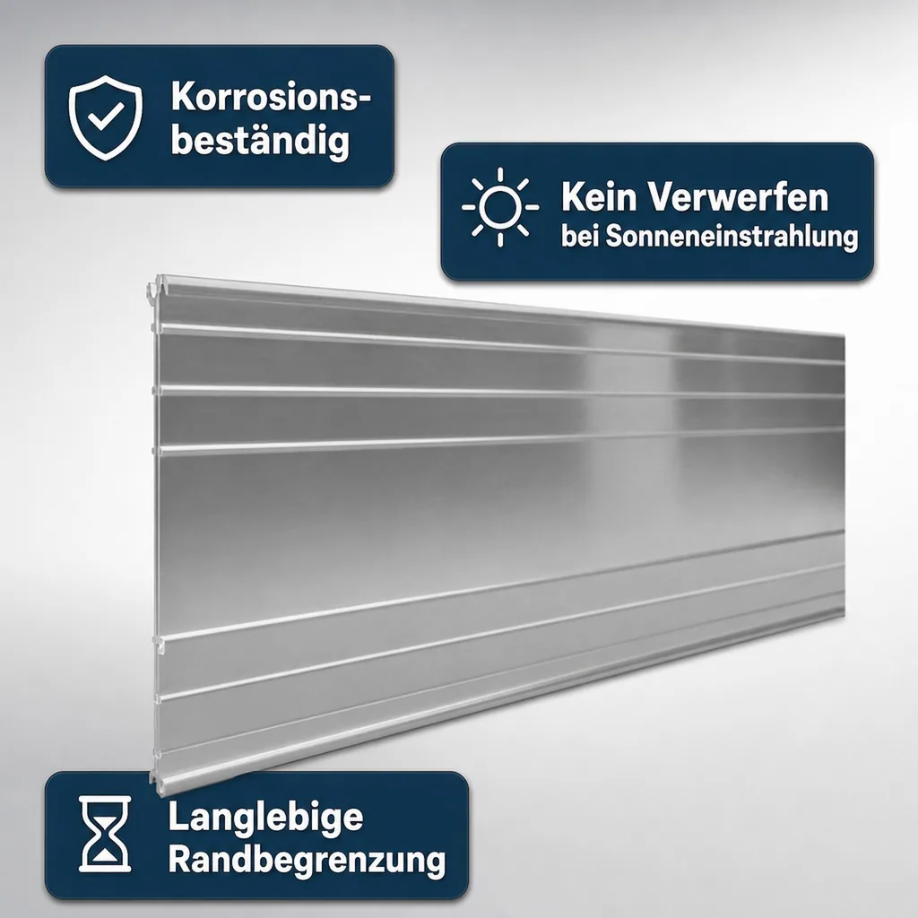 Ultra Starke Alu Rasenkanten Höhe: 10-14-24 cm, Länge: 1- 30 m | Beeteinfassung | Beetumrandung | Beetbegrenzungen, Breite: 14 cm; Menge: 15 Stück