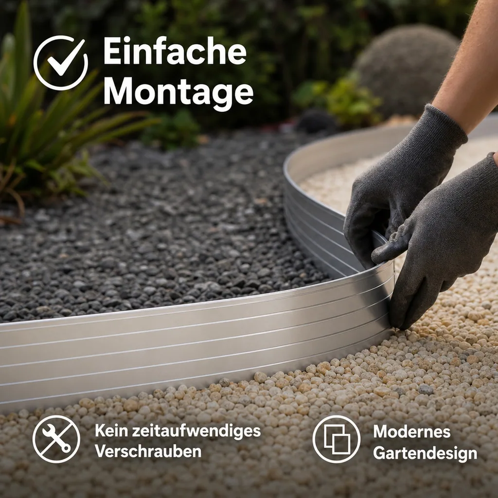 Ultra Starke Alu Rasenkanten Höhe: 10-14-24 cm, Länge: 1- 30 m | Beeteinfassung | Beetumrandung | Beetbegrenzungen, Breite: 14 cm; Menge: 15 Stück