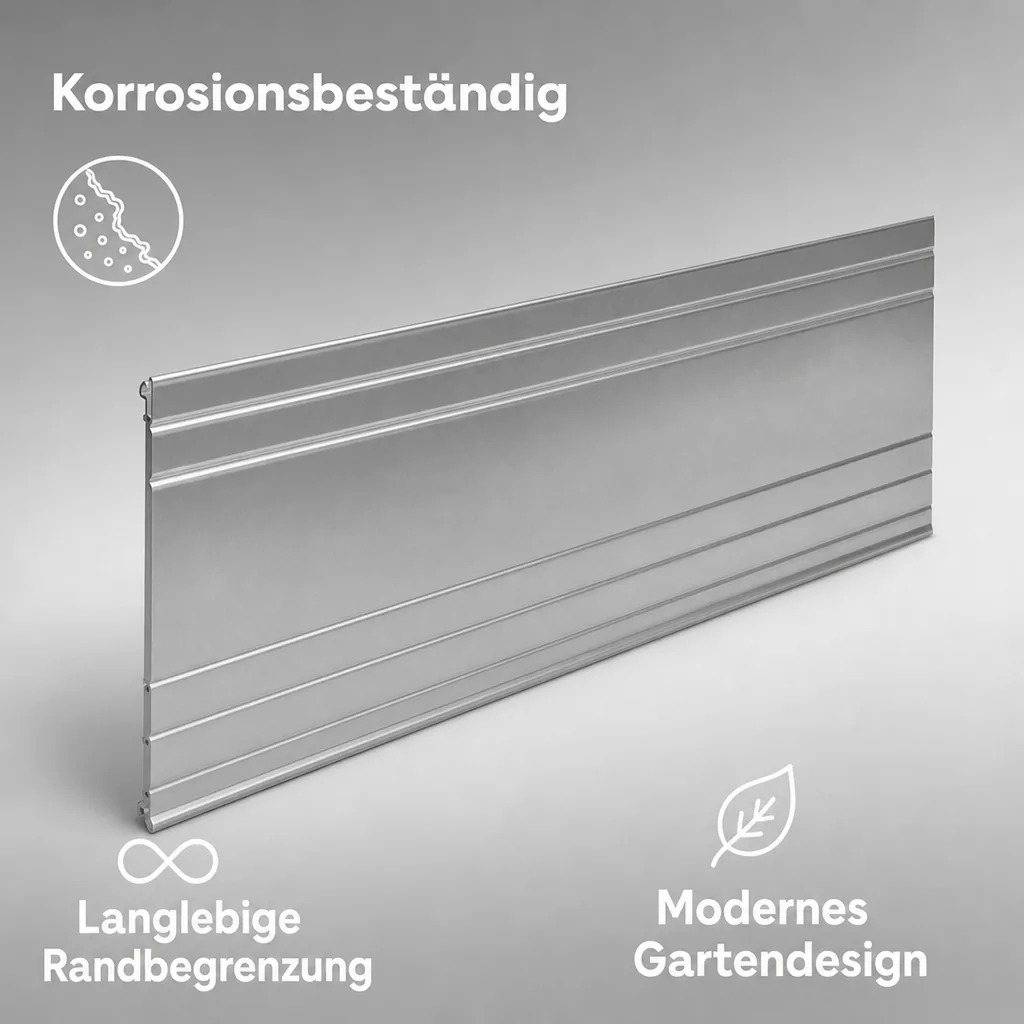 Ultra Starke Alu Rasenkanten Höhe: 10-14-24 cm, Länge: 1- 30 m | Beeteinfassung | Beetumrandung | Beetbegrenzungen, Breite: 14 cm; Menge: 10 Stück