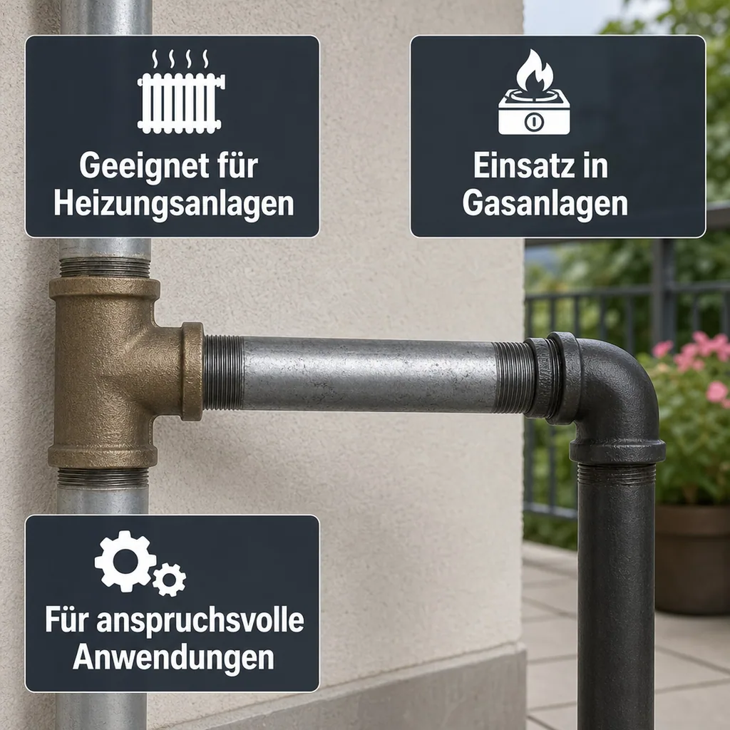 Rohrnippel verzinkt, Gewindefitting 1 Zoll, Stahl verzinkt, 100mm