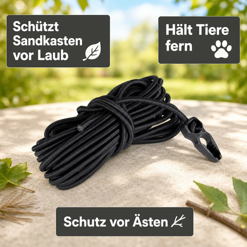 Sandkastenabdeckung 2x2m, Netz mit Seil, Feinmaschig
