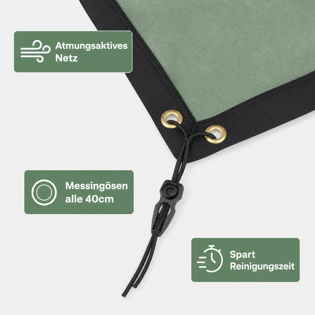 Sandkastenabdeckung, Feinmaschiges Netz, 2,3x2,3m, Inkl. Expanderseil