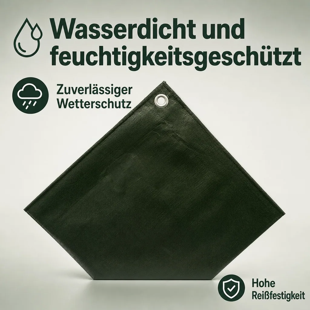Abdeckplane 1,5x6m grün, 210g/m², wasserdicht und reißfest (9m²)