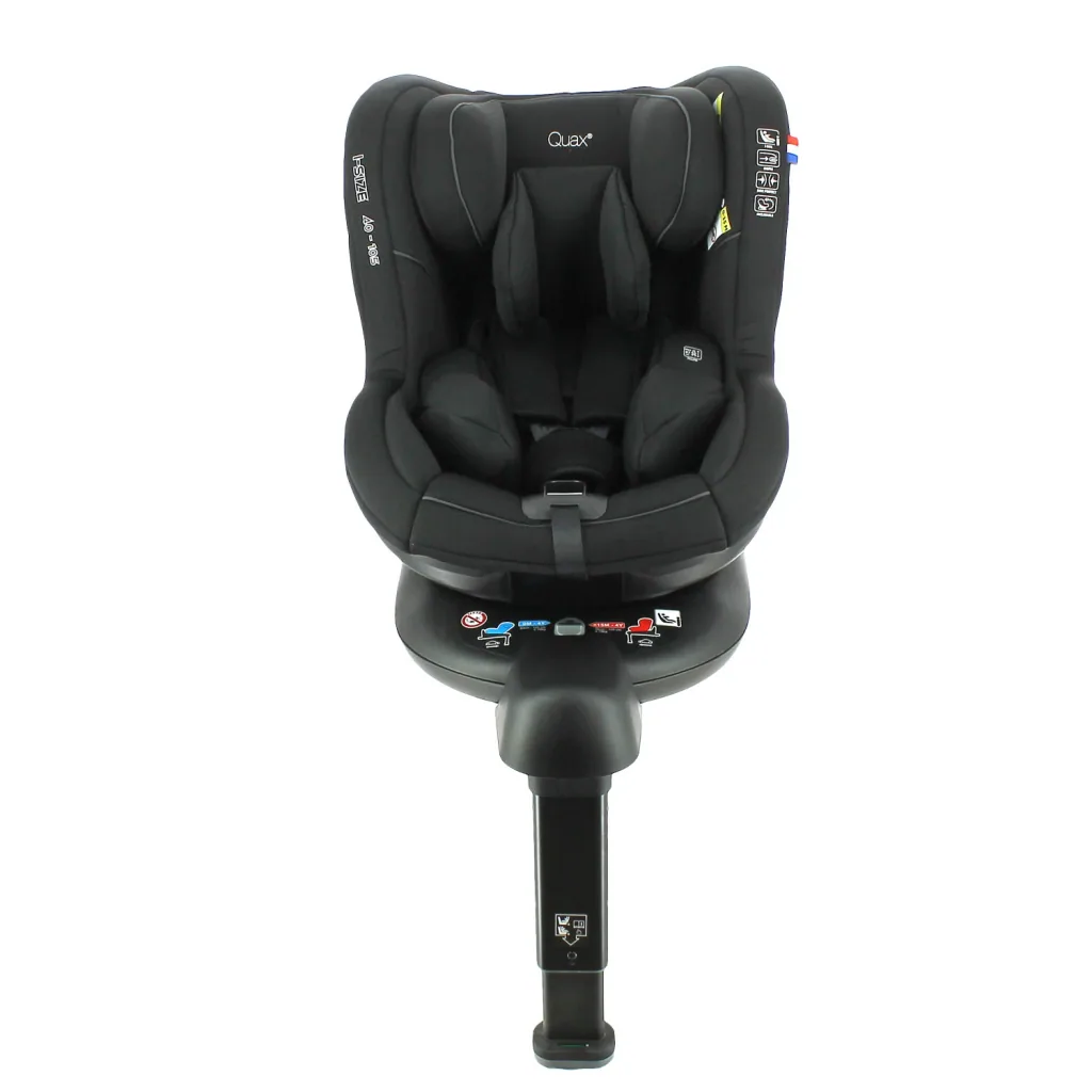 Quax i-Size Autositz 76-140 cm | Mitwachsender Kindersitz mit ISOFIX & Top Tether | Seitenaufprallschutz & 5-Punkt-Gurt, Schwarz